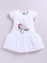 Happy Faces Girls Peanuts Printed Pure Cotton Fit & Flare Dress