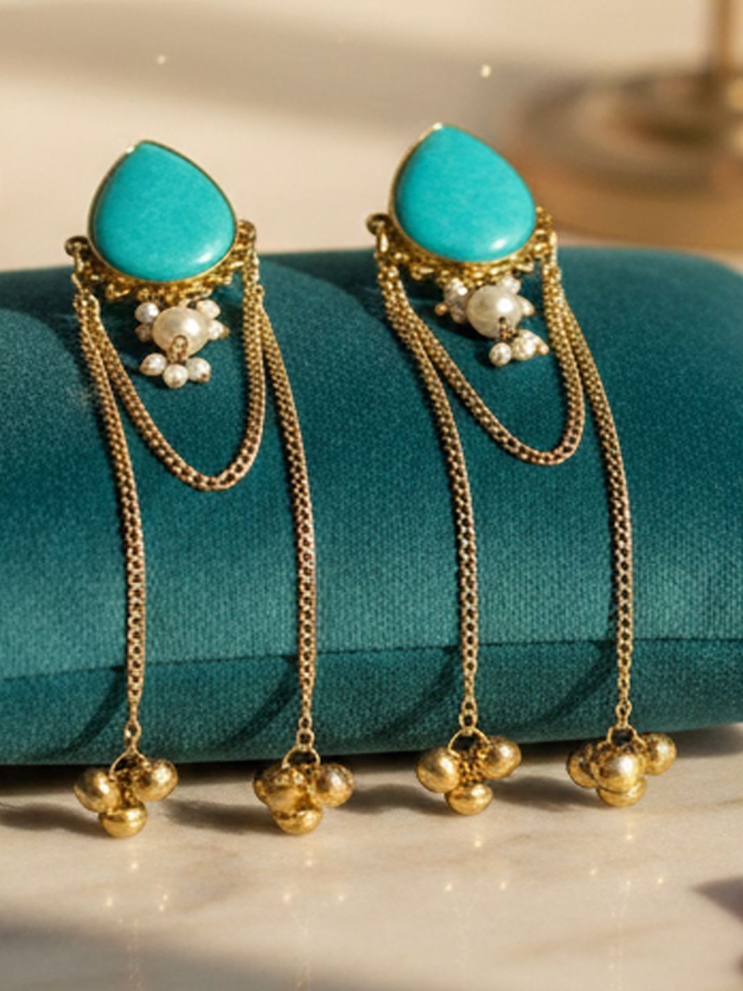 PANASH Teardrop Shaped Drop Earrings