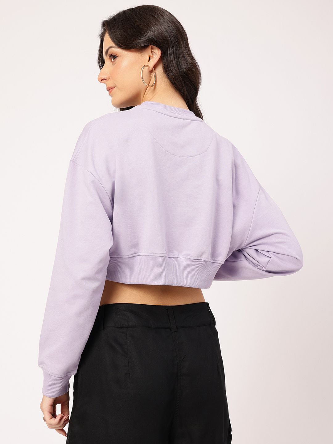 DressBerry Printed Crop Sweatshirt