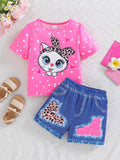 YK Girls Printed T-Shirt & Shorts Clothing Set