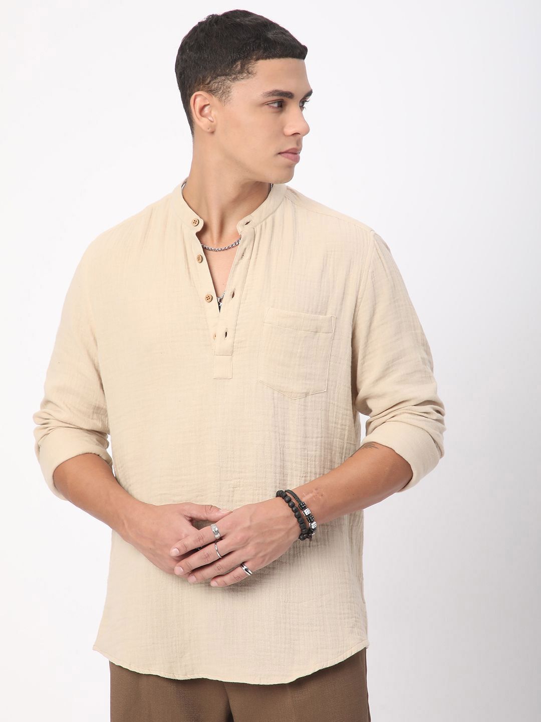 VASTRADO Men Woven Design Anarkali Kurta