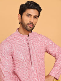 Jompers Men Geometric Embroidered Sequinned Kurta