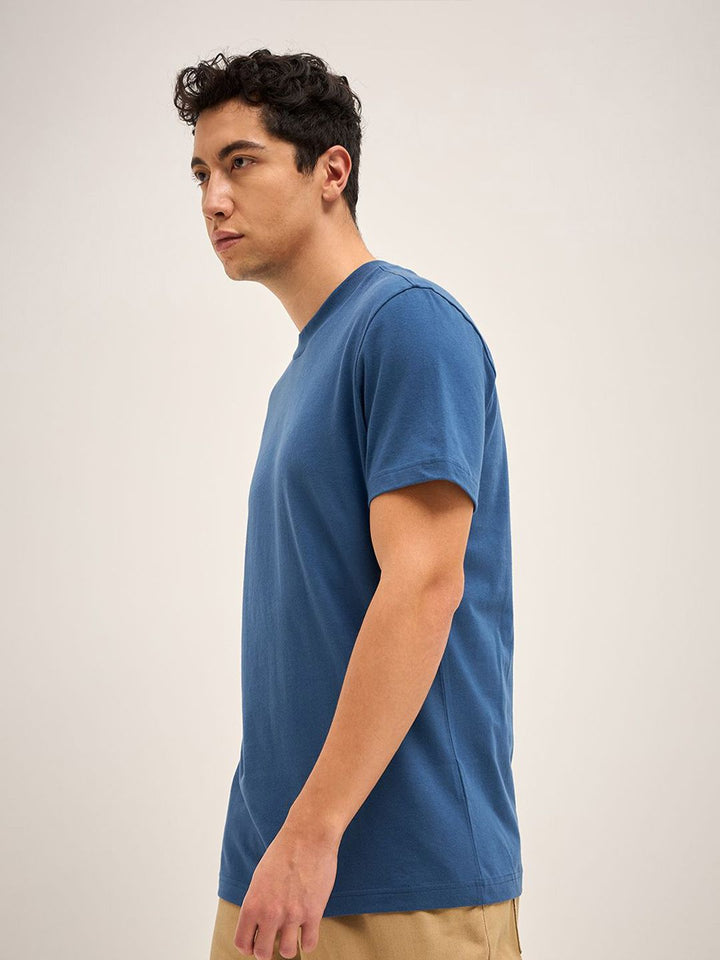 THE BEAR HOUSE Men Solid Round Neck Pure Cotton T-shirt
