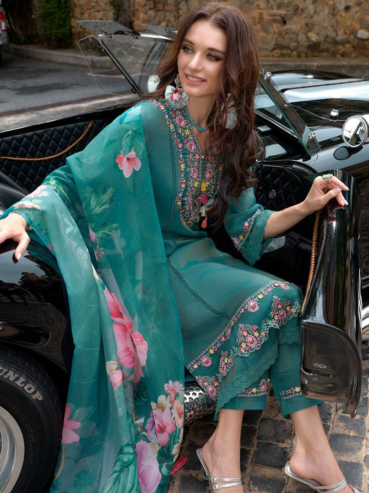 Indo Era Women Floral Embroidered Regular Thread Work Kurta with Trousers & With Dupatta