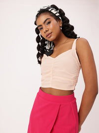 DressBerry Ruched Ramble Seersucker Crop Top