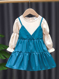 YK Girls Round Neck Pinafore Dress