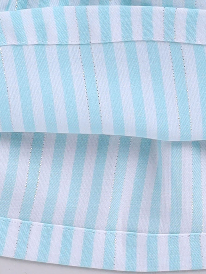 Moms Love Infant Girls Striped Pure Cotton Dress with Bow Detail