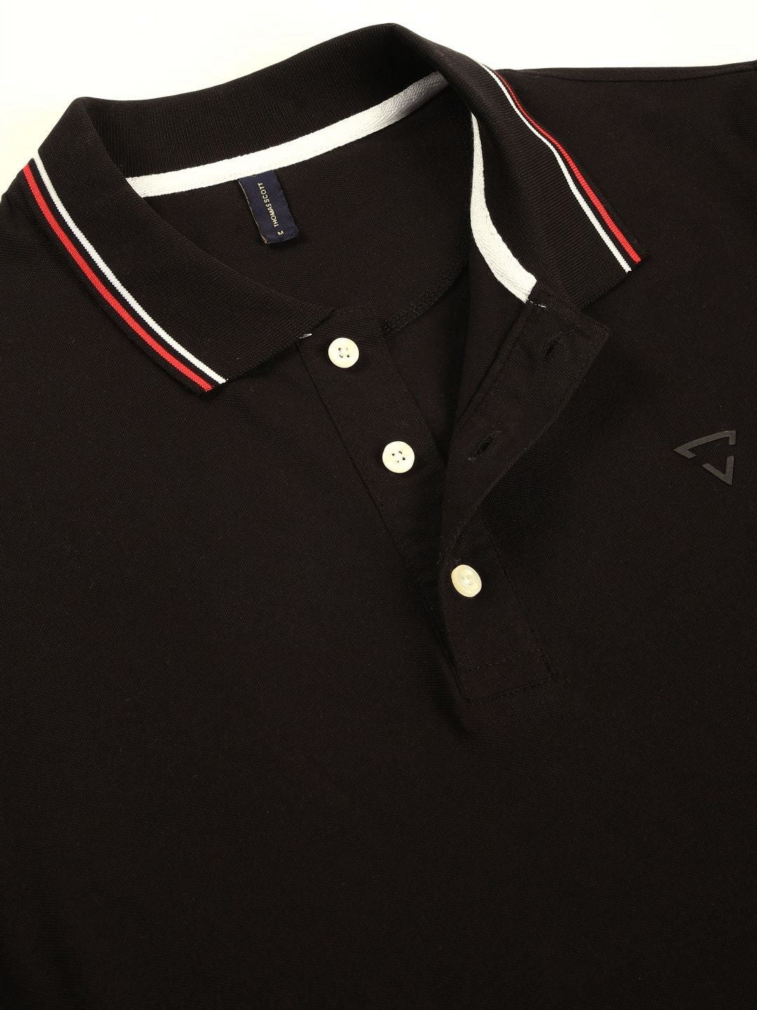 Thomas Scott Men Solid Polo Collar Cotton T-shirt