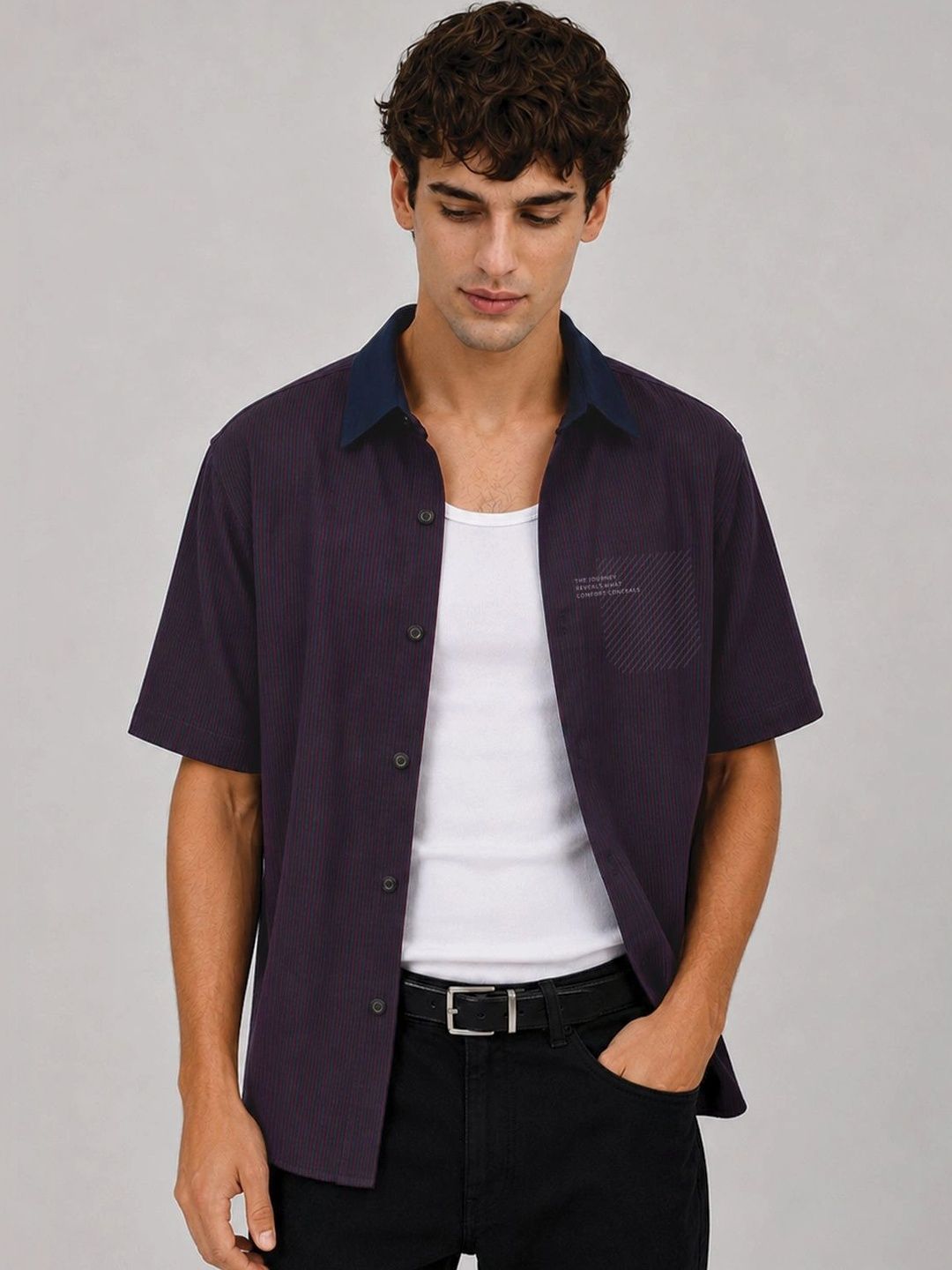 ADRO Men Relaxed Striped Casual Shirt