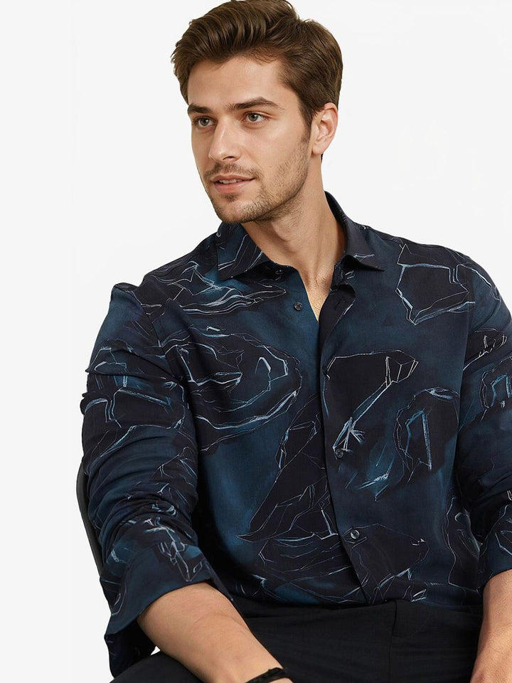 RARE RABBIT Men Comfort Opaque Printed Casual Shirt