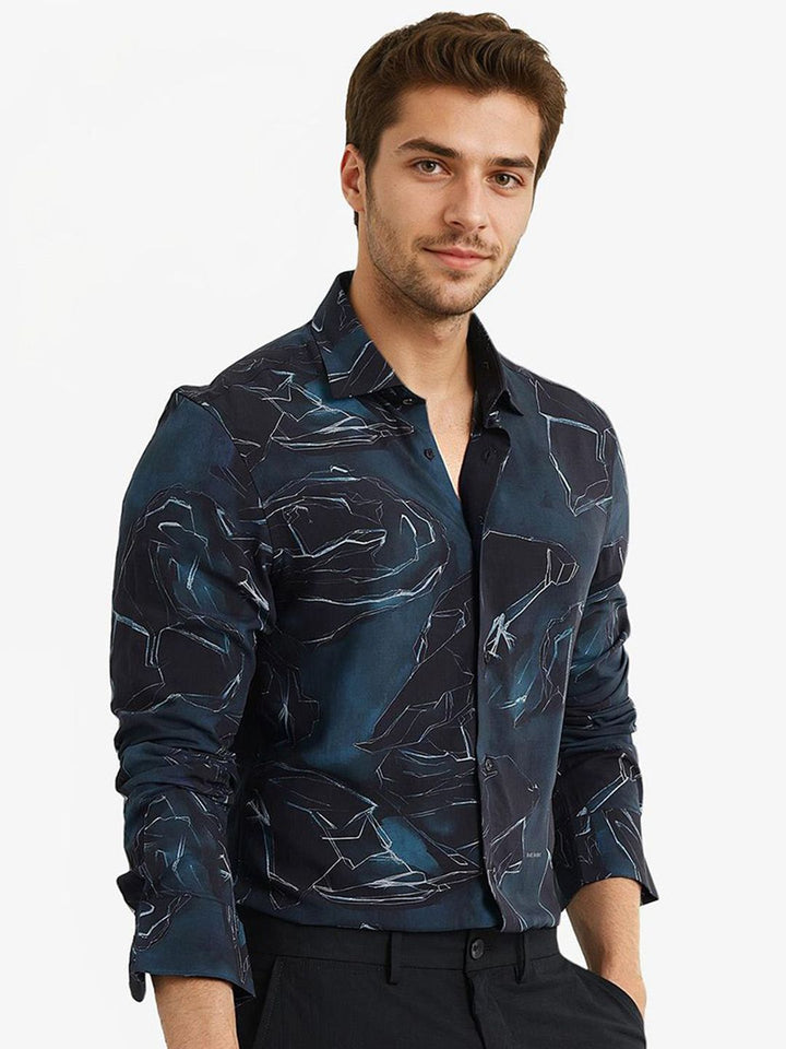 RARE RABBIT Men Comfort Opaque Printed Casual Shirt