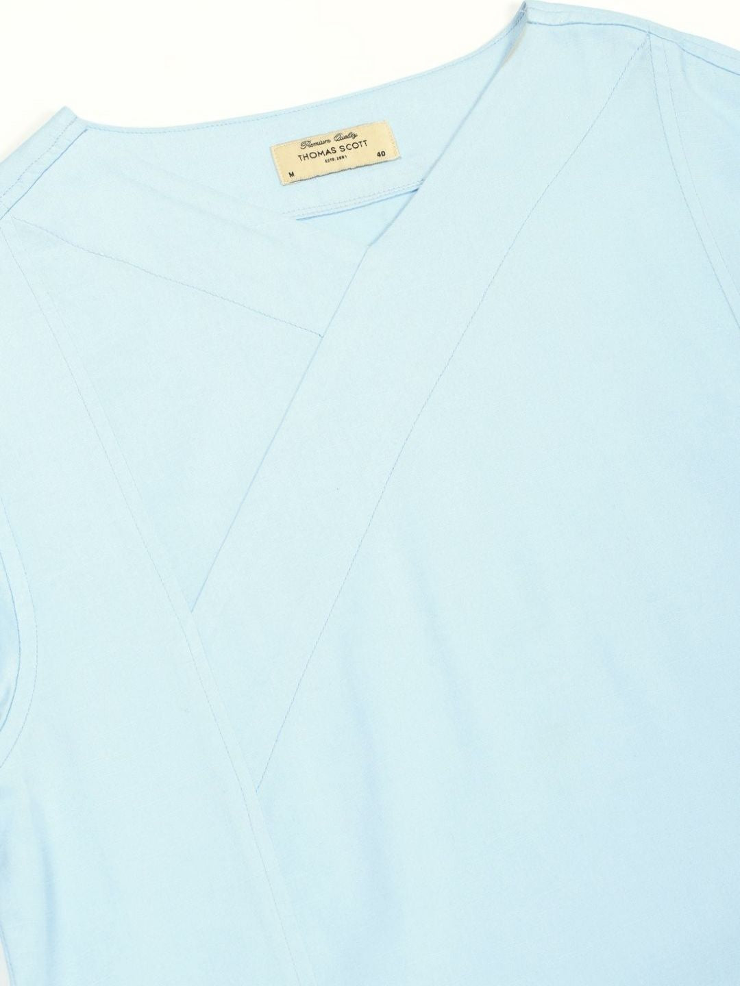 Thomas Scott Men Solid V-Neck Cotton Boxy T-Shirt