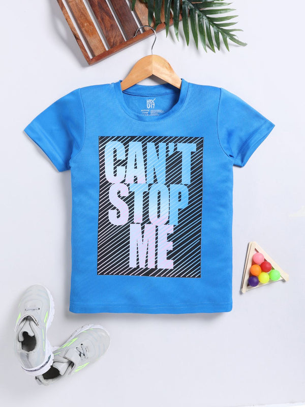 HRX by Hrithik Roshan Boys Typography Printed Rapid-Dry T-shirt