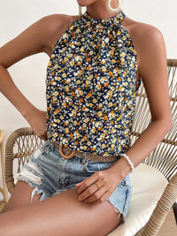 DressBerry Women Floral Print Halter Neck Sleeveless Top