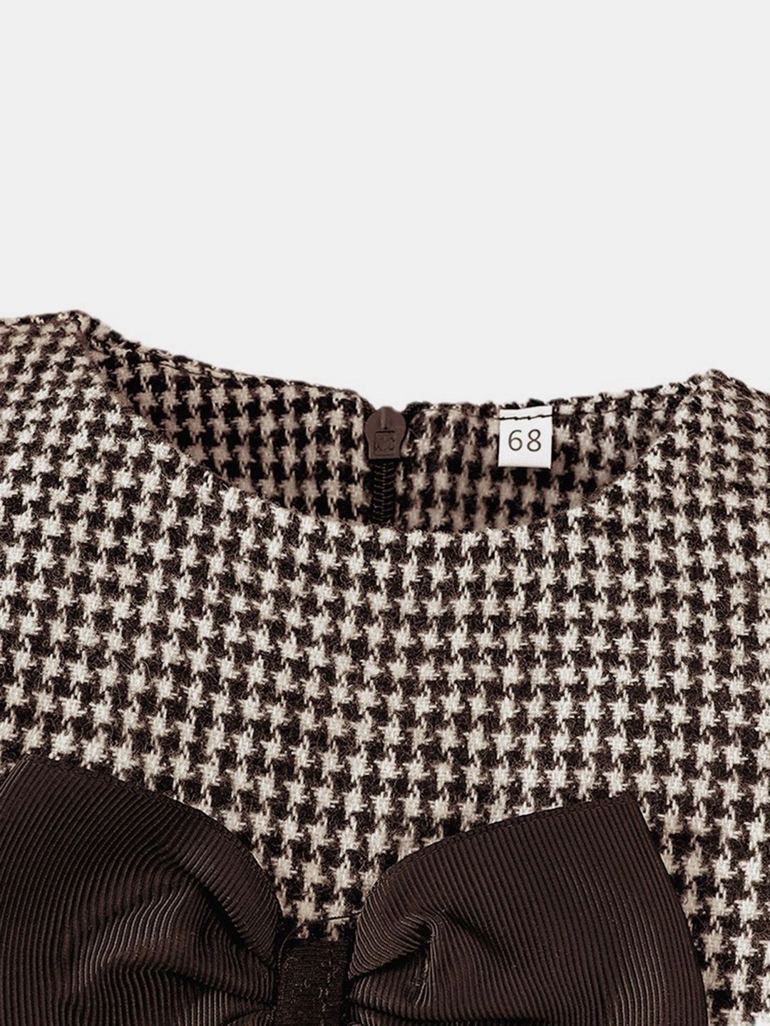 YK Girls Self Design Bow Detail Fit & Flare Dress