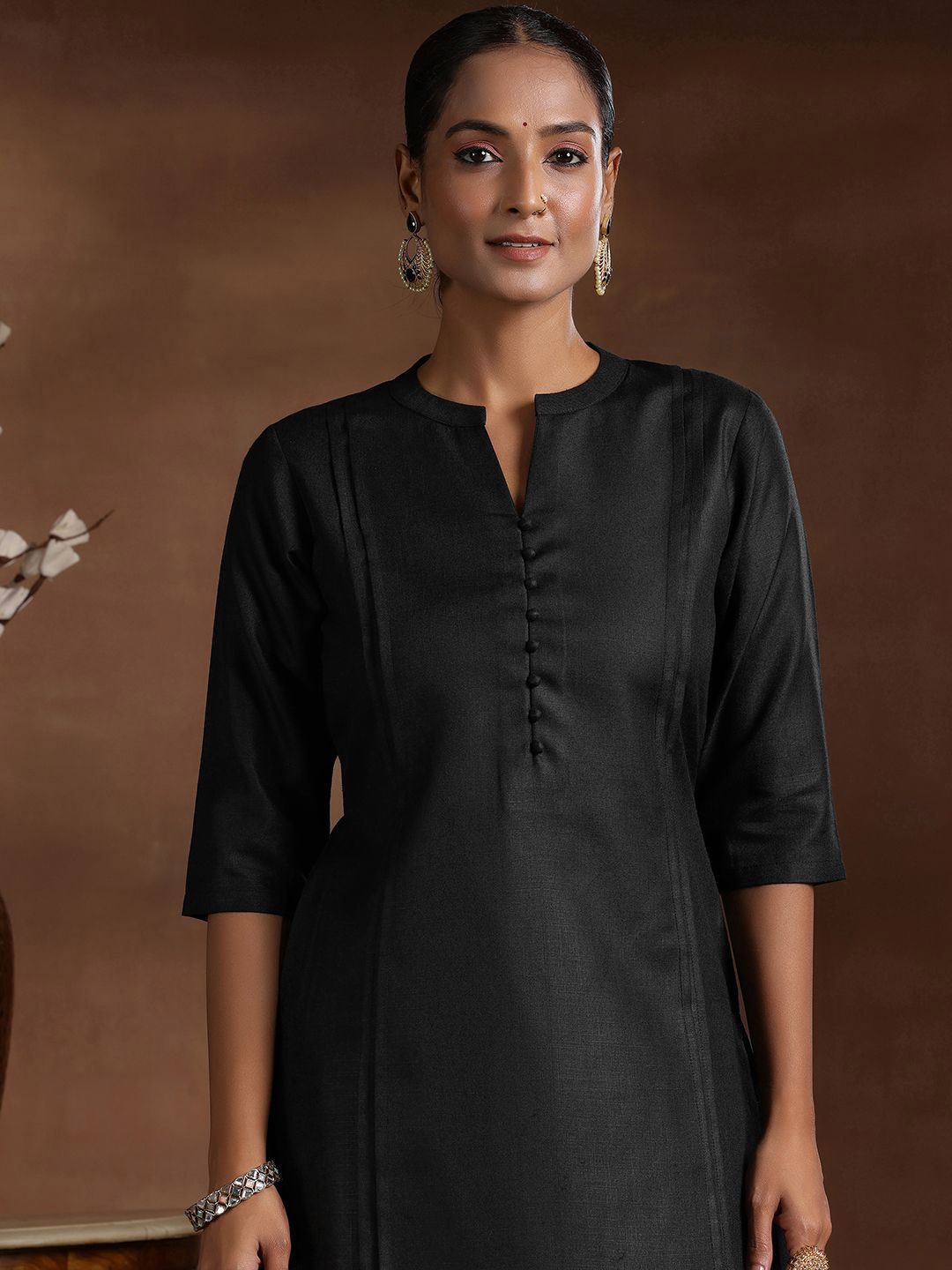 Libas Pleated Kurta with Trousers & Dupatta