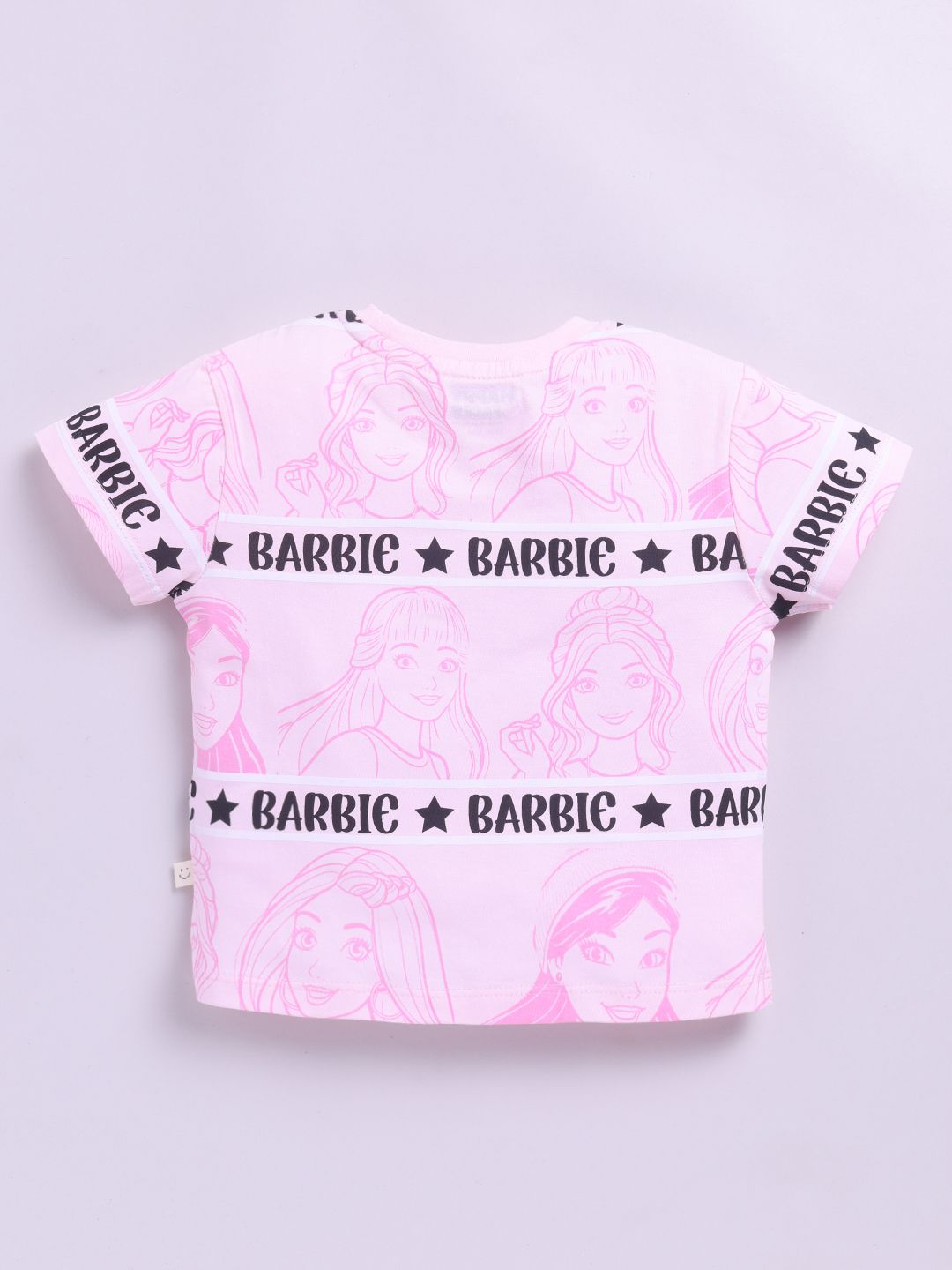Happy Faces Girls Barbie Printed Pure Cotton T-shirt