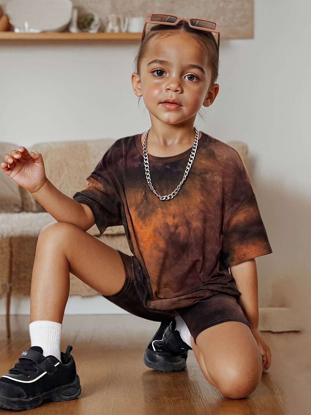 YK Girls Dyed T-shirt with Shorts