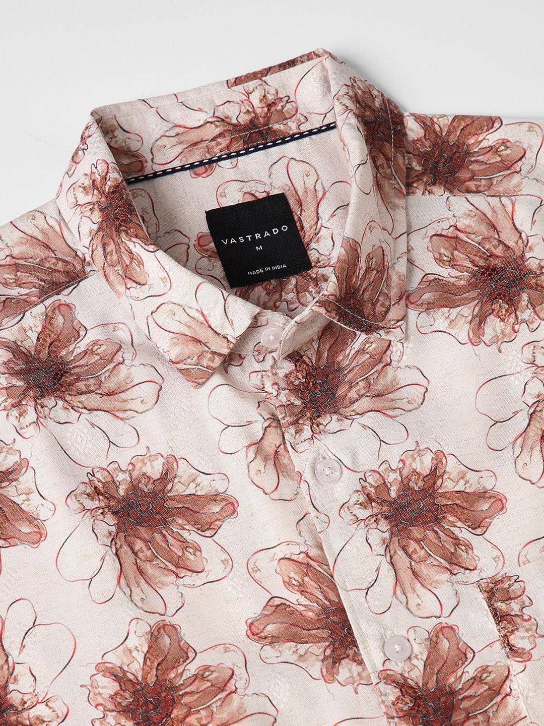 VASTRADO Men Classic Slim Fit Floral Opaque Printed Casual Shirt