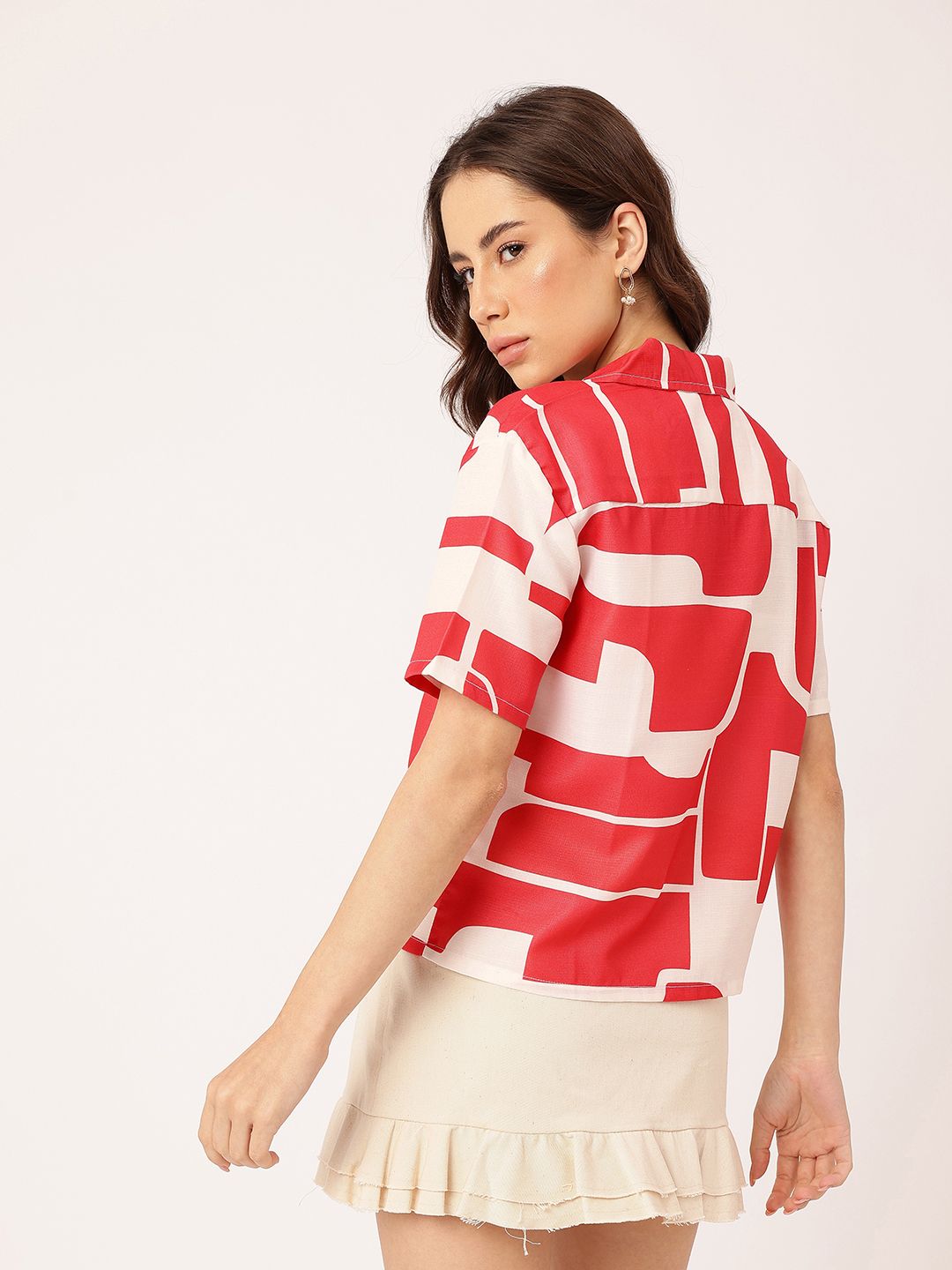 DressBerry Trendy Glam Printed Boxy Casual Shirt