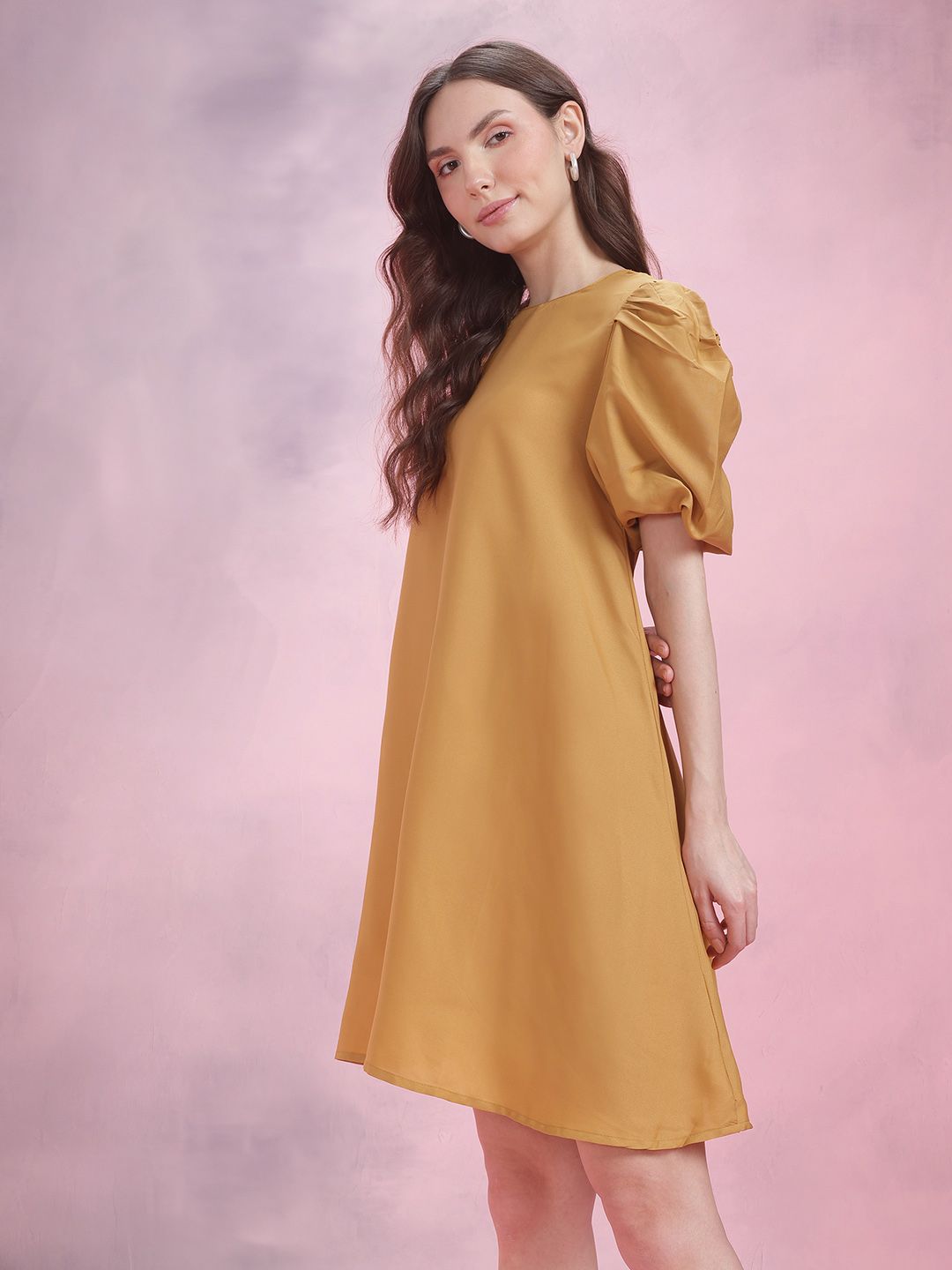 DressBerry Puff Sleeve A-Line Dress