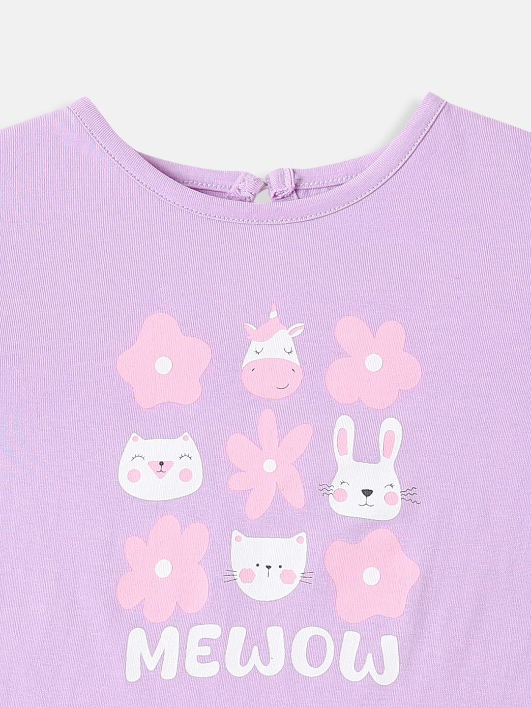 Nauti Nati Girls Cotton Printed Pack of 2 Top