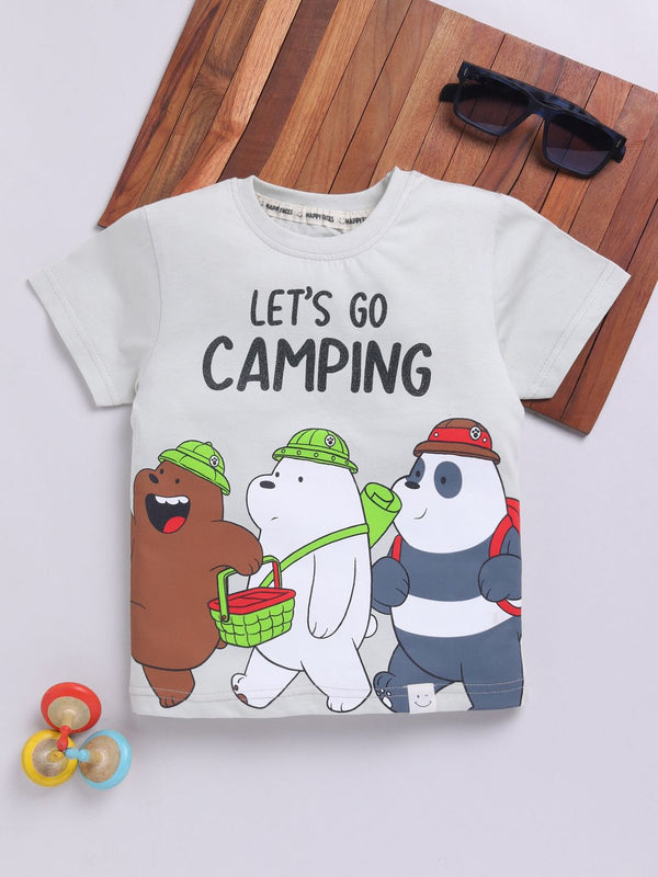 Happy Faces Boys We Bare Bears Printed Pure Cotton T-shirt