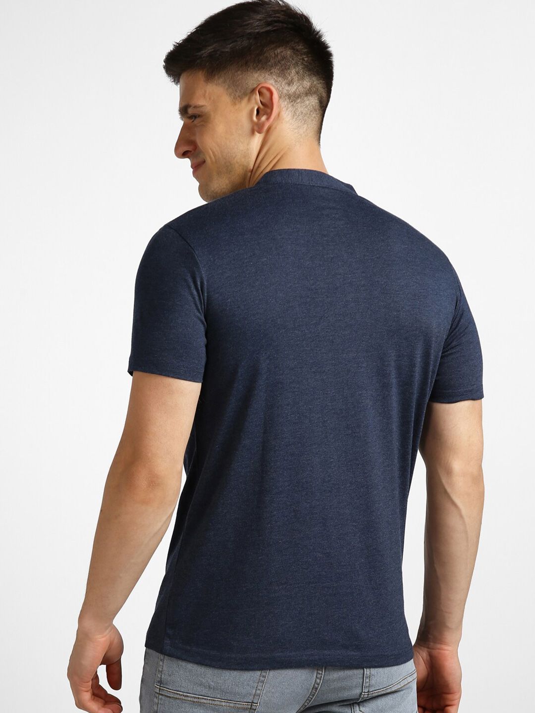 Urbano Fashion Mandarin Collar Cotton T-shirt