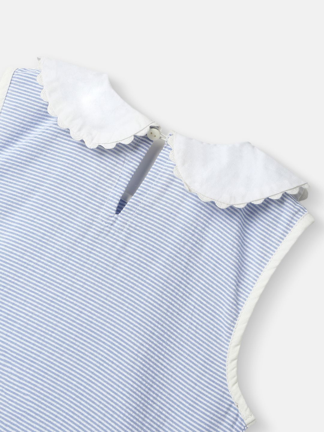 Nauti Nati Girl Cotton Peter Pan Collar Dress with Front Pockets and Cat Patches