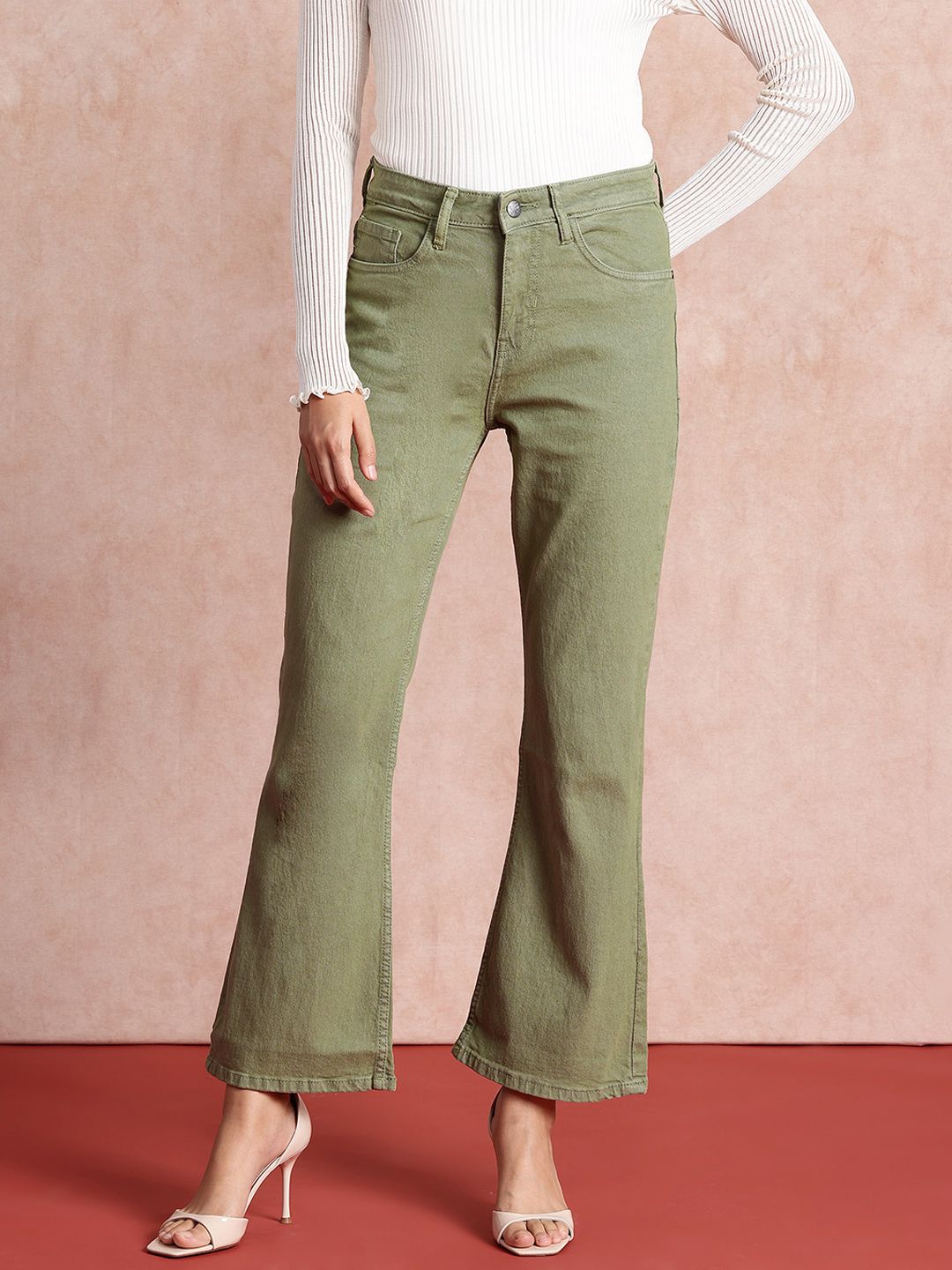 all about you Women Slim Bootcut High-Rise Stretchable Jeans