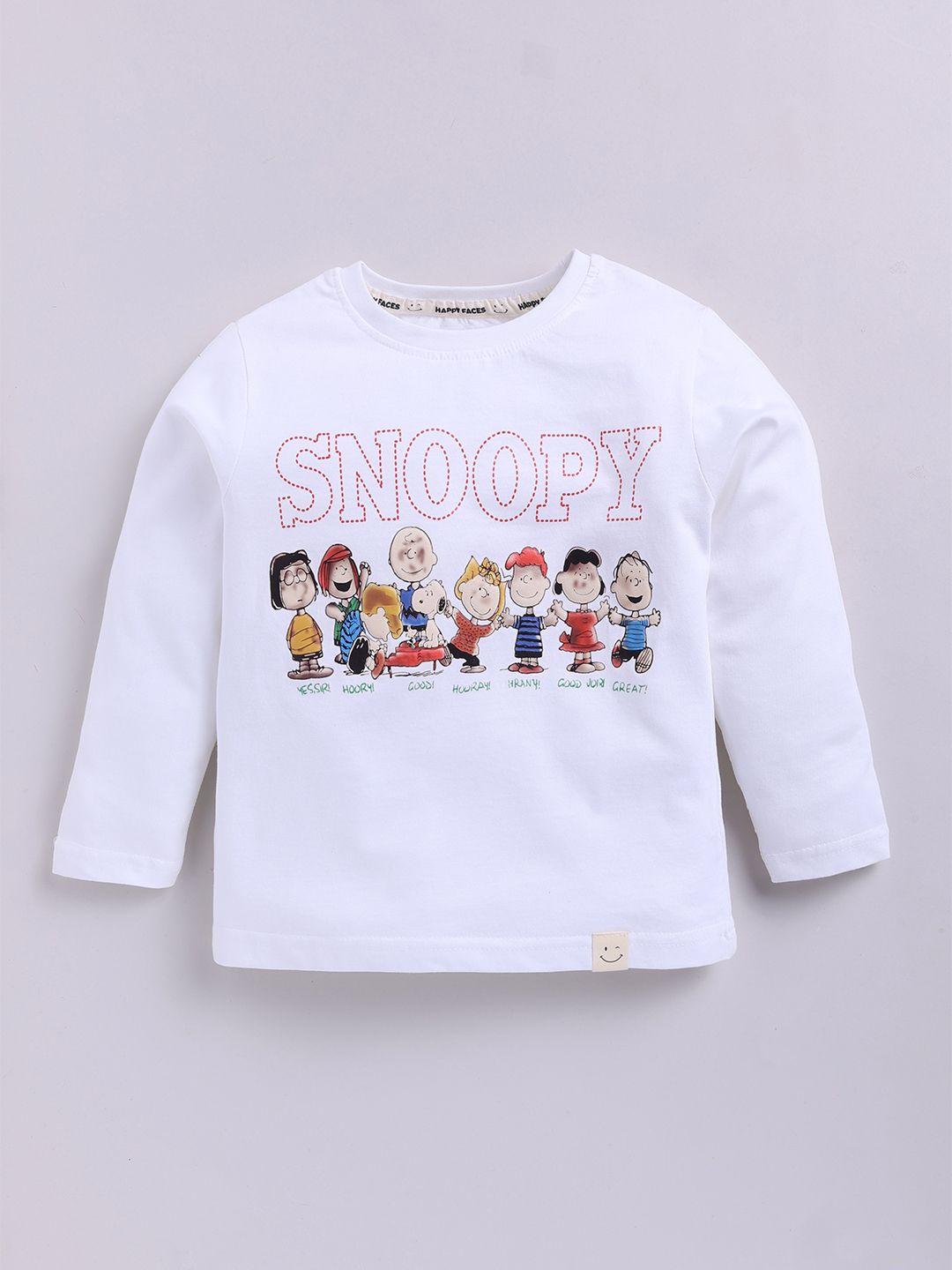 Happy Faces Boys Snoopy Printed Pure Cotton T-shirt