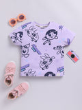 Happy Faces Kids Girls Powerpuff Girls Printed Pure Cotton T-Shirt