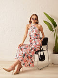 STREET 9 Halter Neck Floral Midi Dress
