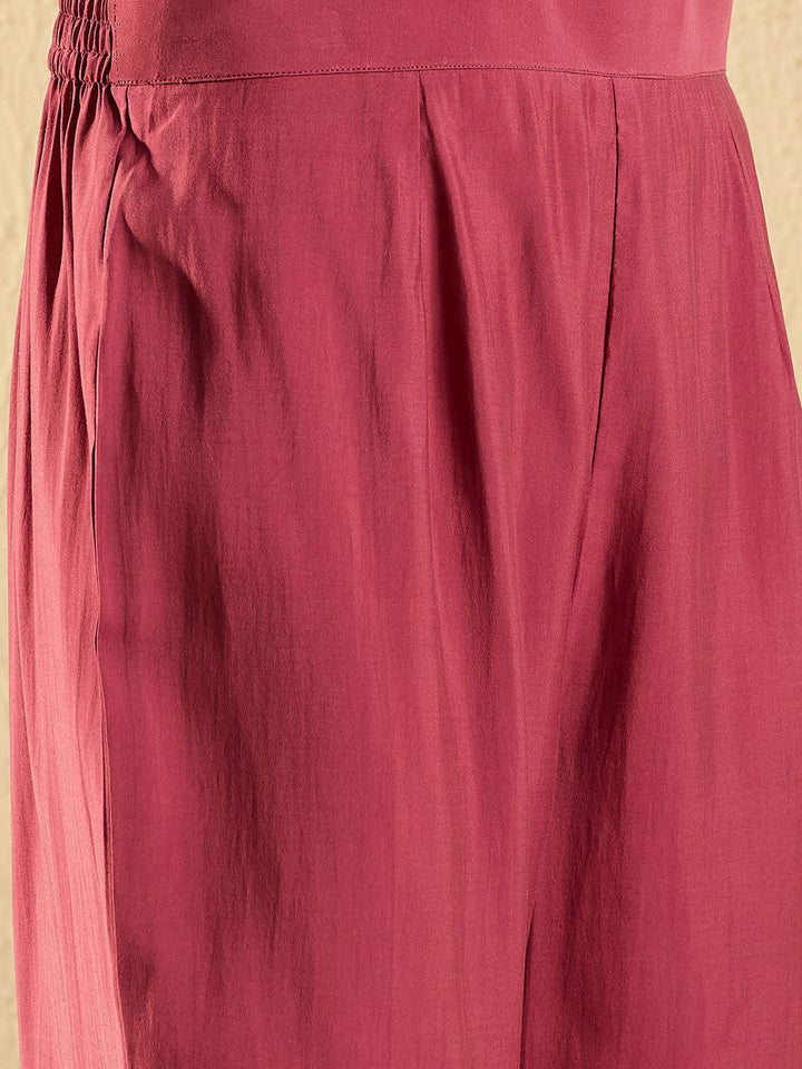 Indo Era Women Floral Yoke Design Regular Thread Work Kurta with Trousers & With Dupatta