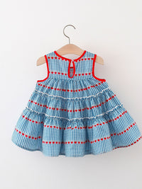 YK Checked Fit & Flare Dress