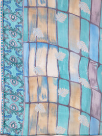 Libas Geometric Printed Sequinned Straight Kurta With Sharara & Dupatta