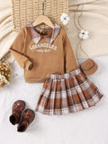 YK Girls Printed Top With Skirt Clothing Set