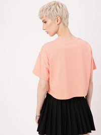 DressBerry Soft Grunge Chill Vibes Typography Printed Boxy Crop T-shirt
