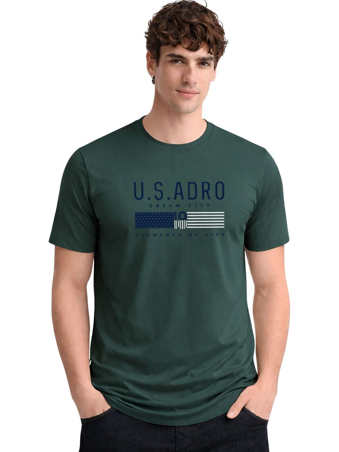 ADRO Men Brand Logo Printed T-shirt