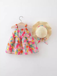 YK Floral Print Fit & Flare Dress