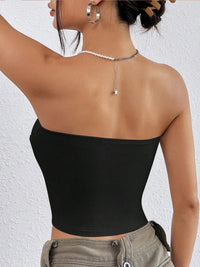 DressBerry Women Strapless Tube Crop Top