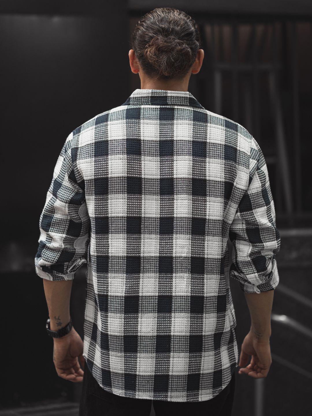 Powerlook Men Spread Collar Tartan Checked Casual Shirt