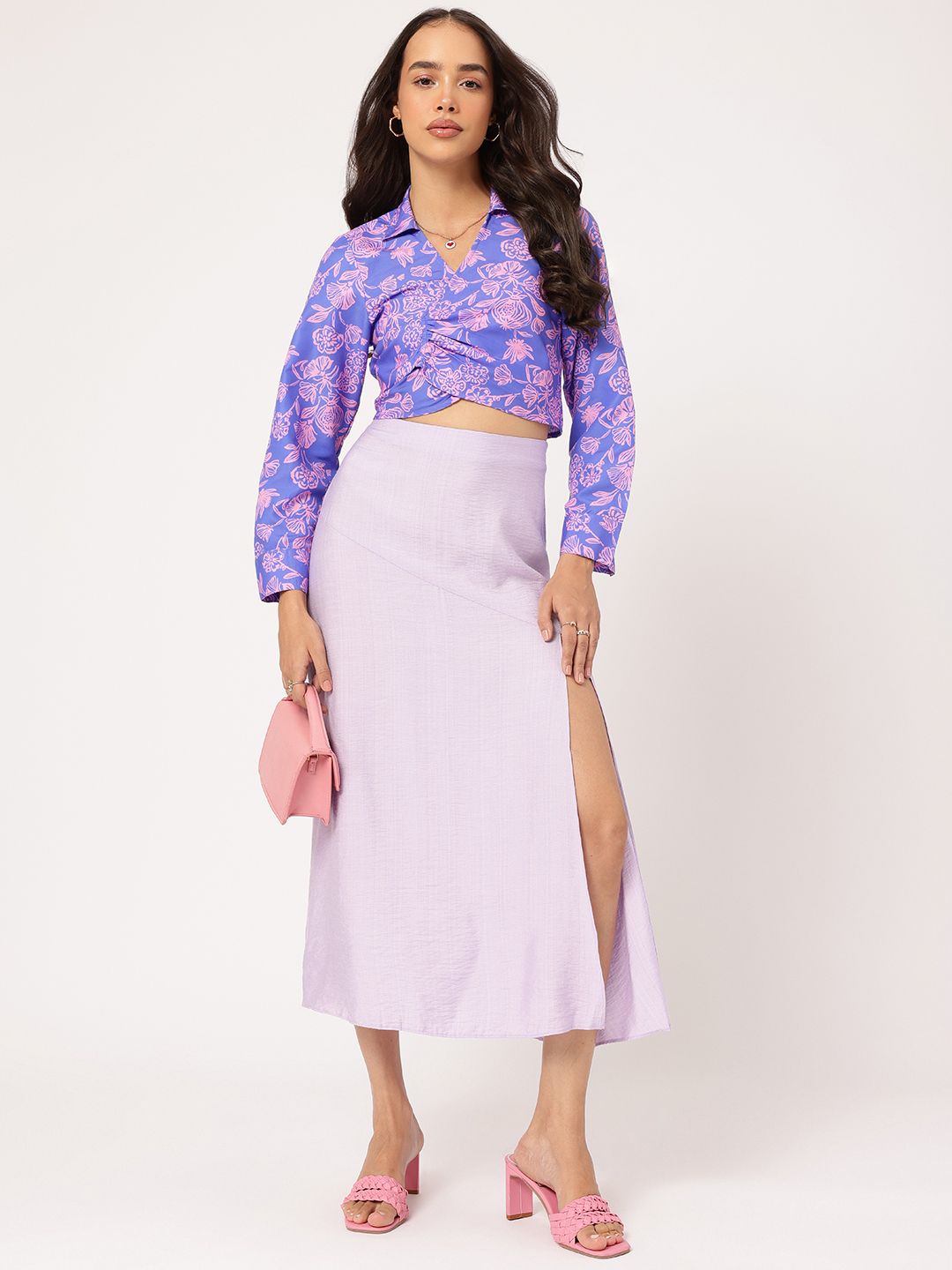 DressBerry Floral Fantasy Wrap Crop Top