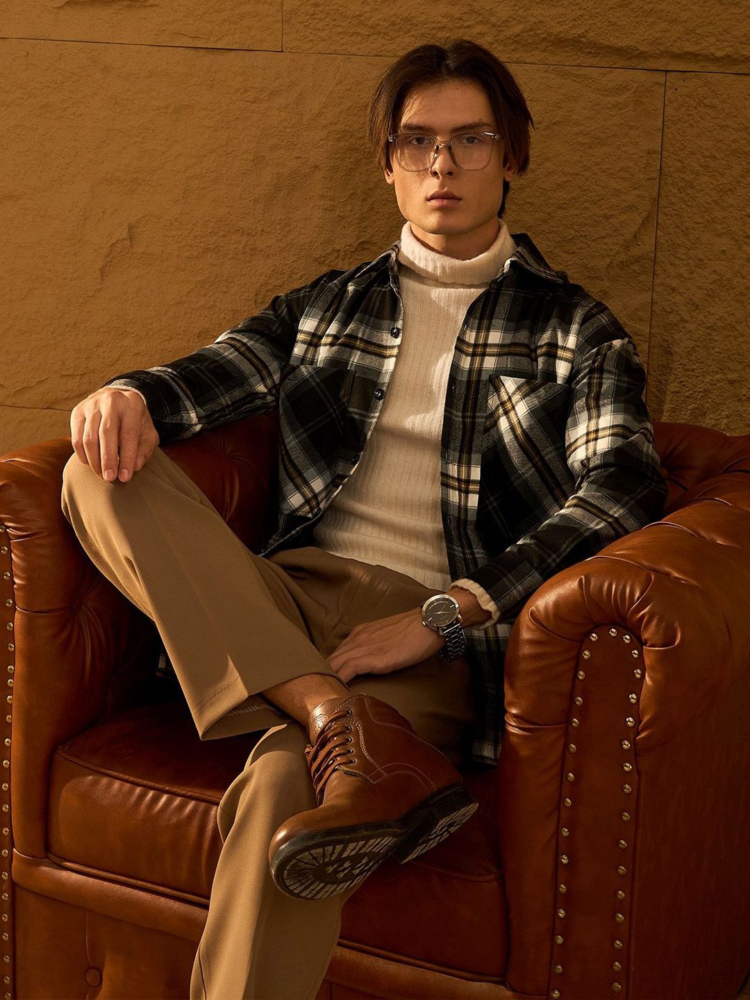 Dennison Men Double Pocket Drop Bahu Kapas Berlebihan