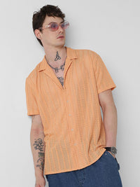 VASTRADO Men Classic Cuban Collar Solid Casual Shirt