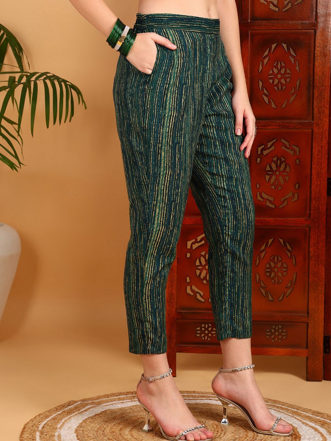 KALINI Ethnic Motifs Printed Kurta & Trousers With Dupatta