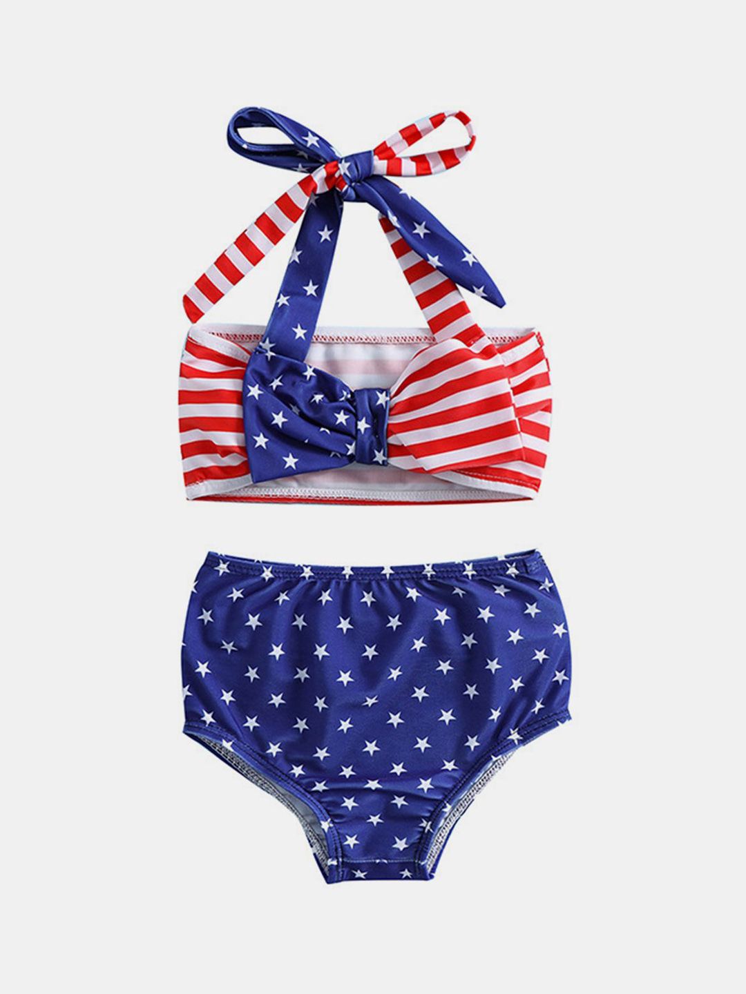 YK Girls Printed Top & Briefs Swim Set