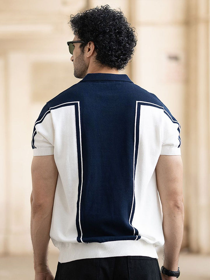 Powerlook Men Colourblocked Polo Collar Regular Fit Cotton T-shirt