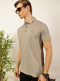 Thomas Scott Men Solid Polo Collar Cotton T-shirt