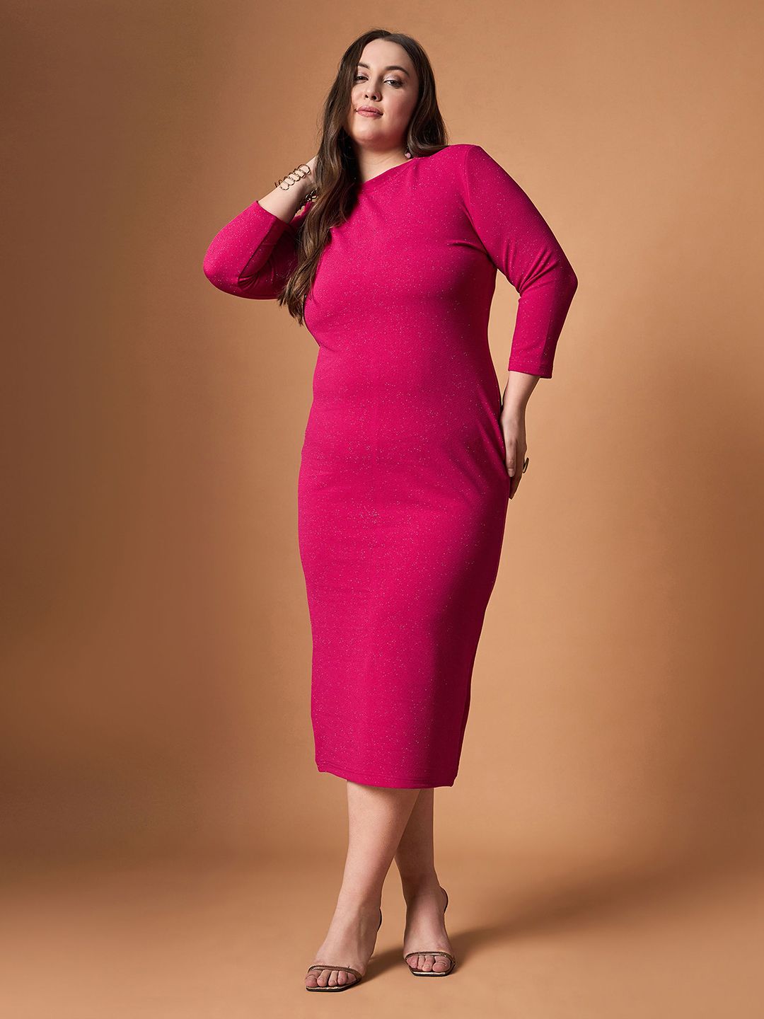 SASSAFRAS Curve Bodycon Midi Dress